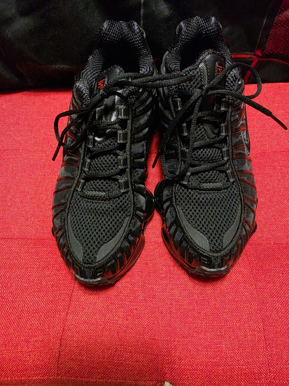 Womens Black Nike Shox Athletic Running Shoes